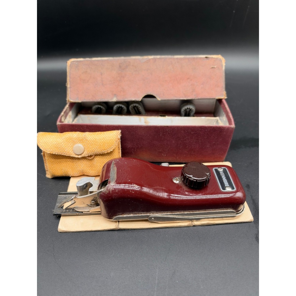 Kenmore Buttonholer Sewing Machine Attachment Maroon Case Cams Vintage Accessory